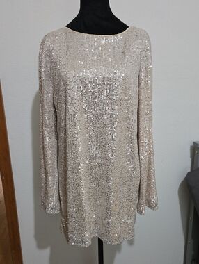 Lovers And Friends Champagne Coco Tunic Sequin Dress